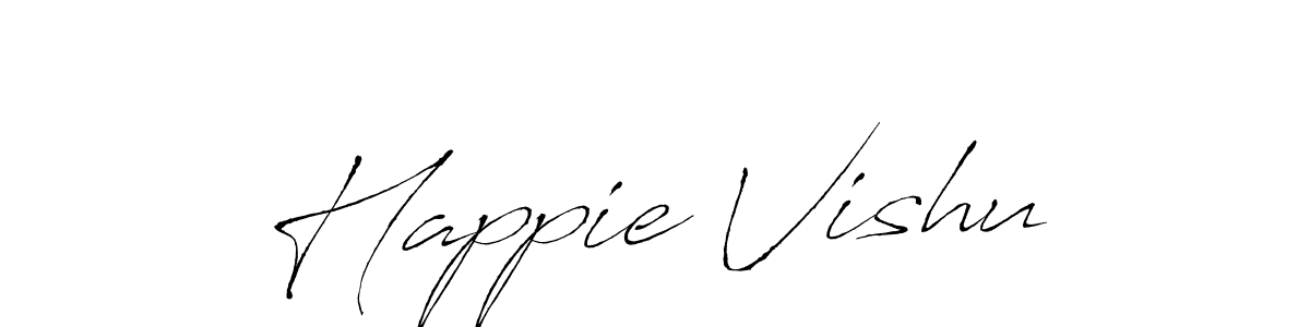 How to make Happie Vishu name signature. Use Antro_Vectra style for creating short signs online. This is the latest handwritten sign. Happie Vishu signature style 6 images and pictures png