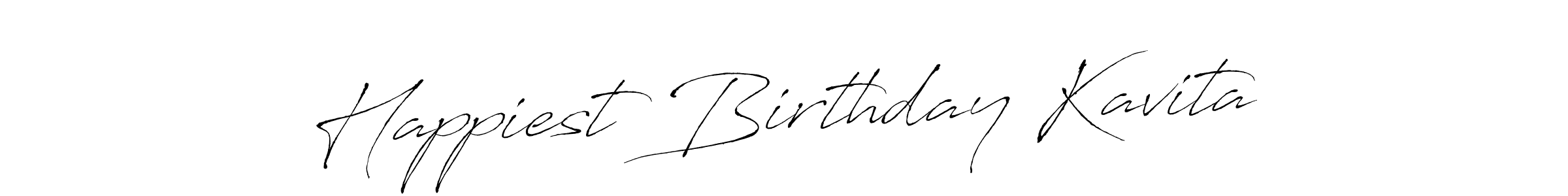 Use a signature maker to create a handwritten signature online. With this signature software, you can design (Antro_Vectra) your own signature for name Happiest Birthday Kavita. Happiest Birthday Kavita signature style 6 images and pictures png