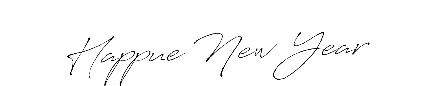 Make a beautiful signature design for name Happue New Year. With this signature (Antro_Vectra) style, you can create a handwritten signature for free. Happue New Year signature style 6 images and pictures png