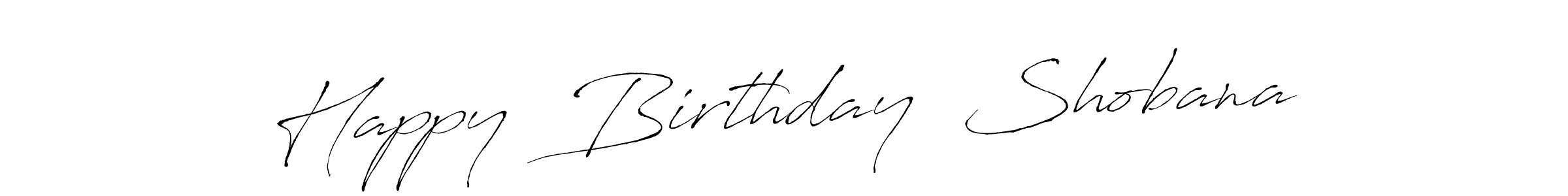 The best way (Antro_Vectra) to make a short signature is to pick only two or three words in your name. The name Happy  Birthday  Shobana include a total of six letters. For converting this name. Happy  Birthday  Shobana signature style 6 images and pictures png