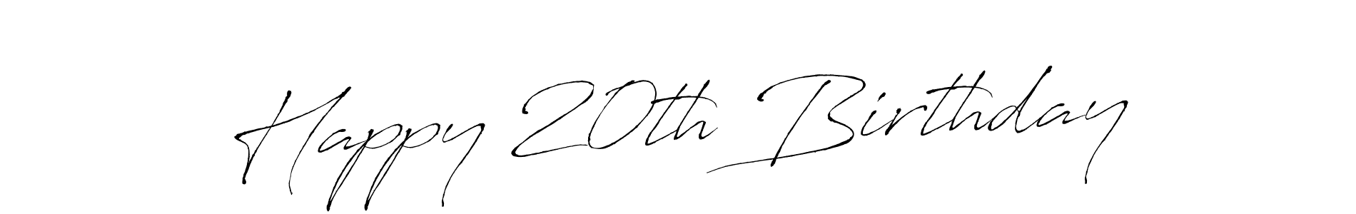 Use a signature maker to create a handwritten signature online. With this signature software, you can design (Antro_Vectra) your own signature for name Happy 20th Birthday. Happy 20th Birthday signature style 6 images and pictures png