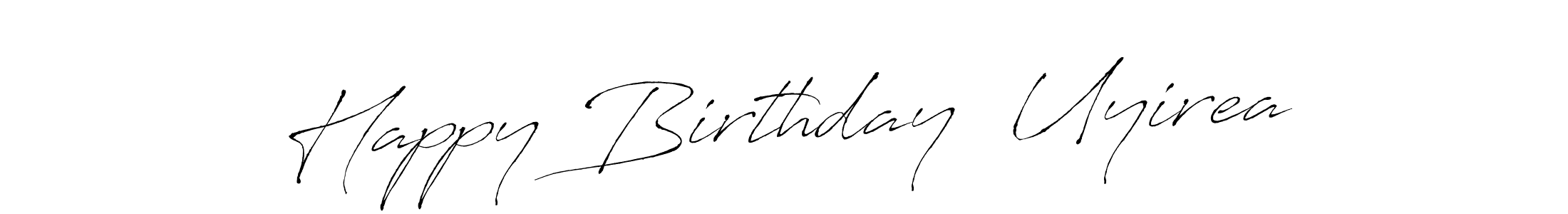How to make Happy Birthday  Uyirea name signature. Use Antro_Vectra style for creating short signs online. This is the latest handwritten sign. Happy Birthday  Uyirea signature style 6 images and pictures png