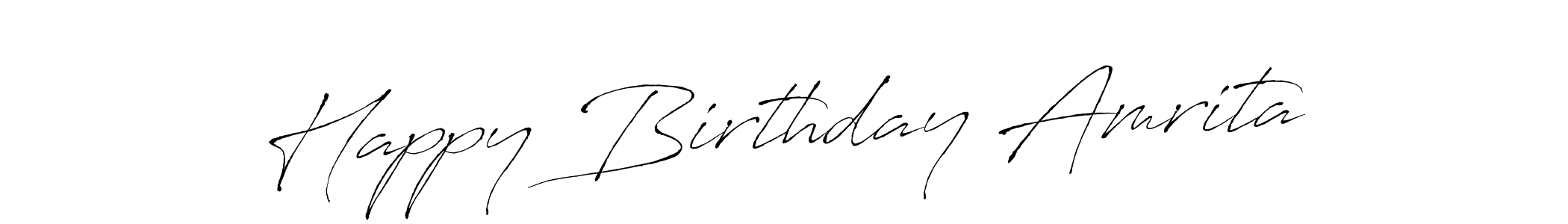 How to make Happy Birthday Amrita name signature. Use Antro_Vectra style for creating short signs online. This is the latest handwritten sign. Happy Birthday Amrita signature style 6 images and pictures png