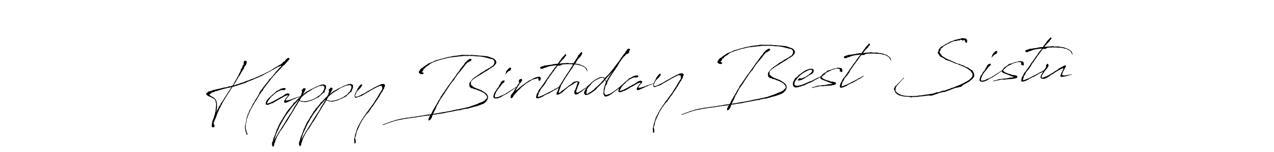 Make a beautiful signature design for name Happy Birthday Best Sistu. With this signature (Antro_Vectra) style, you can create a handwritten signature for free. Happy Birthday Best Sistu signature style 6 images and pictures png