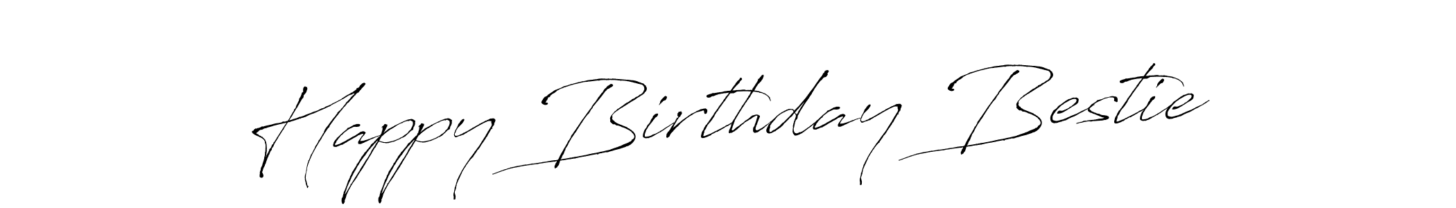 Create a beautiful signature design for name Happy Birthday Bestie. With this signature (Antro_Vectra) fonts, you can make a handwritten signature for free. Happy Birthday Bestie signature style 6 images and pictures png