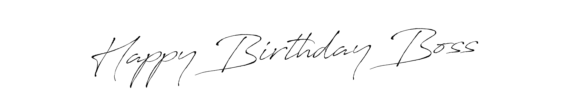 How to make Happy Birthday Boss name signature. Use Antro_Vectra style for creating short signs online. This is the latest handwritten sign. Happy Birthday Boss signature style 6 images and pictures png