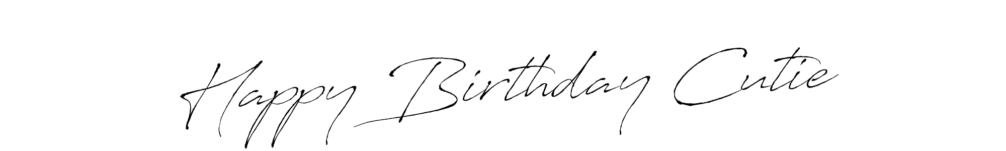 Create a beautiful signature design for name Happy Birthday Cutie. With this signature (Antro_Vectra) fonts, you can make a handwritten signature for free. Happy Birthday Cutie signature style 6 images and pictures png