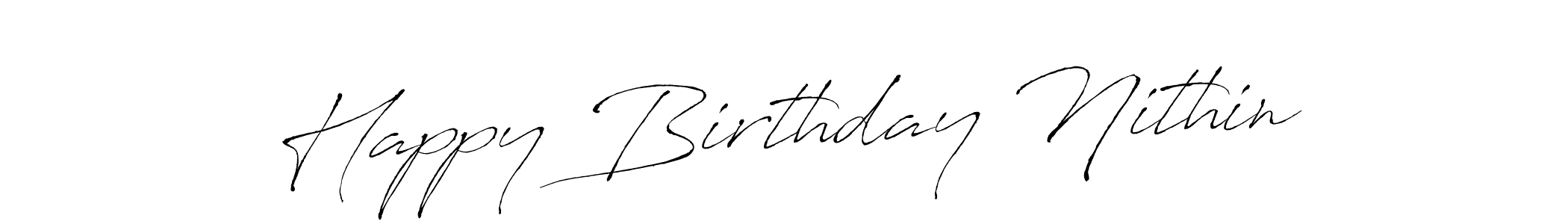 Antro_Vectra is a professional signature style that is perfect for those who want to add a touch of class to their signature. It is also a great choice for those who want to make their signature more unique. Get Happy Birthday Nithin name to fancy signature for free. Happy Birthday Nithin signature style 6 images and pictures png