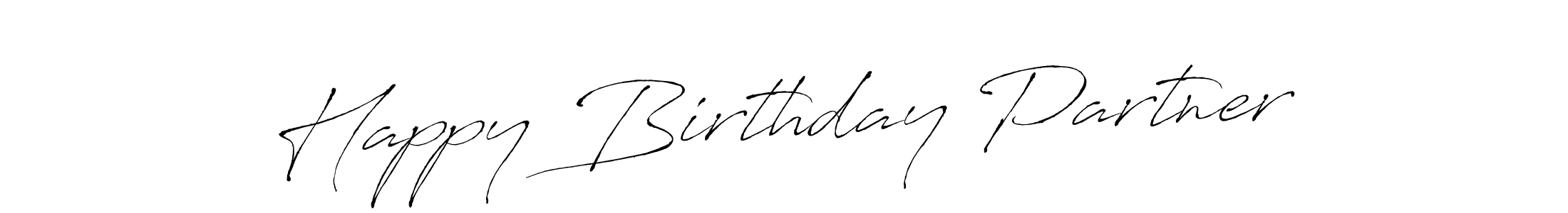 Antro_Vectra is a professional signature style that is perfect for those who want to add a touch of class to their signature. It is also a great choice for those who want to make their signature more unique. Get Happy Birthday Partner name to fancy signature for free. Happy Birthday Partner signature style 6 images and pictures png