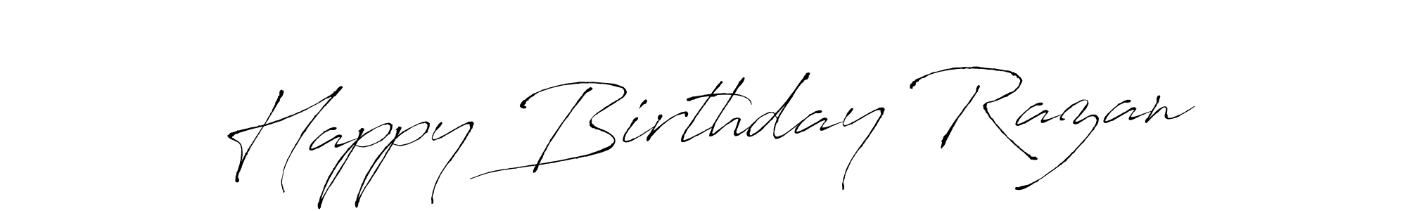 Once you've used our free online signature maker to create your best signature Antro_Vectra style, it's time to enjoy all of the benefits that Happy Birthday Razan name signing documents. Happy Birthday Razan signature style 6 images and pictures png