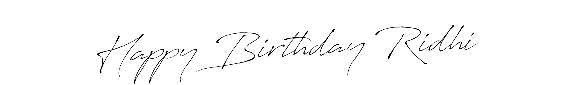 Make a beautiful signature design for name Happy Birthday Ridhi. With this signature (Antro_Vectra) style, you can create a handwritten signature for free. Happy Birthday Ridhi signature style 6 images and pictures png