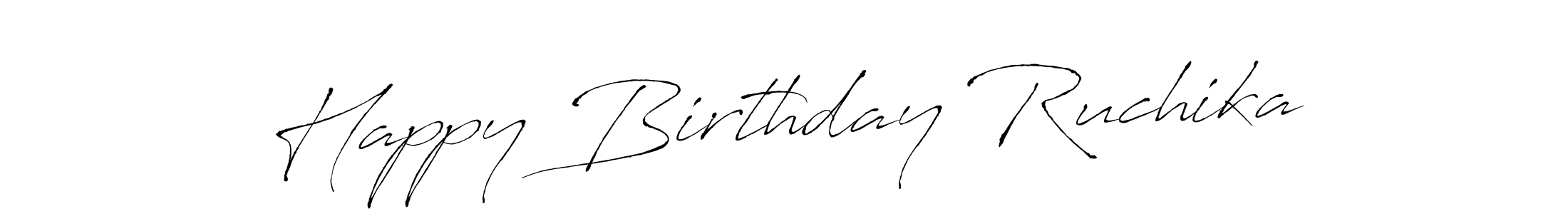 You should practise on your own different ways (Antro_Vectra) to write your name (Happy Birthday Ruchika) in signature. don't let someone else do it for you. Happy Birthday Ruchika signature style 6 images and pictures png