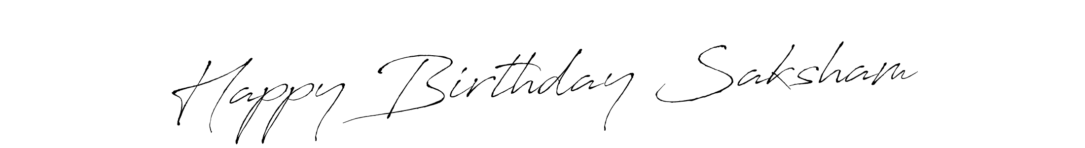 The best way (Antro_Vectra) to make a short signature is to pick only two or three words in your name. The name Happy Birthday Saksham include a total of six letters. For converting this name. Happy Birthday Saksham signature style 6 images and pictures png