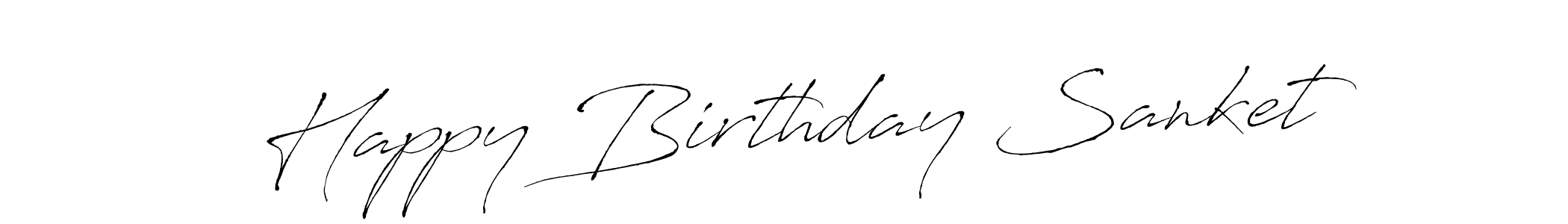 How to make Happy Birthday Sanket signature? Antro_Vectra is a professional autograph style. Create handwritten signature for Happy Birthday Sanket name. Happy Birthday Sanket signature style 6 images and pictures png
