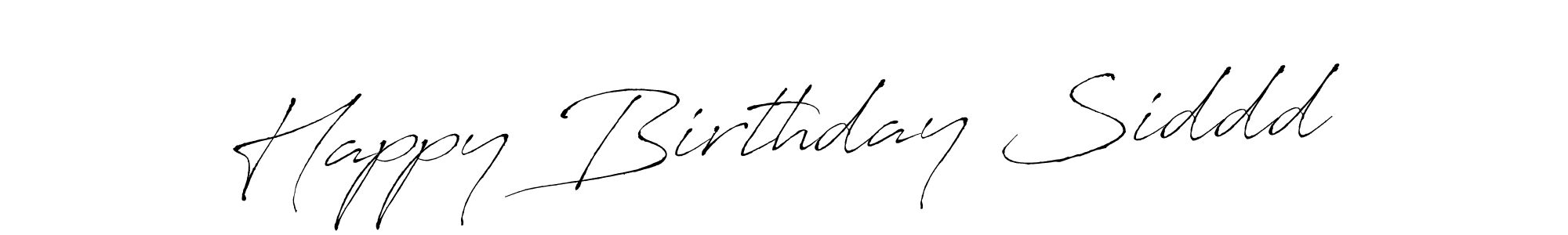 How to make Happy Birthday Siddd name signature. Use Antro_Vectra style for creating short signs online. This is the latest handwritten sign. Happy Birthday Siddd signature style 6 images and pictures png