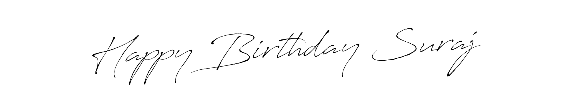 Antro_Vectra is a professional signature style that is perfect for those who want to add a touch of class to their signature. It is also a great choice for those who want to make their signature more unique. Get Happy Birthday Suraj name to fancy signature for free. Happy Birthday Suraj signature style 6 images and pictures png