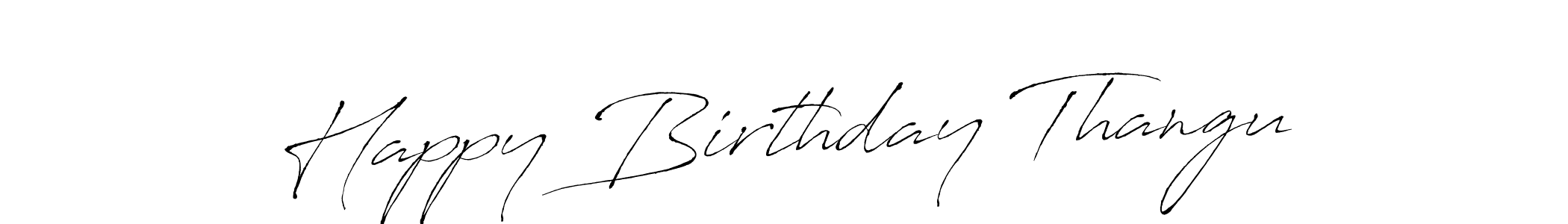 Antro_Vectra is a professional signature style that is perfect for those who want to add a touch of class to their signature. It is also a great choice for those who want to make their signature more unique. Get Happy Birthday Thangu name to fancy signature for free. Happy Birthday Thangu signature style 6 images and pictures png