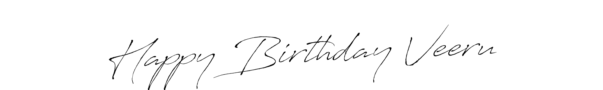 How to make Happy Birthday Veeru name signature. Use Antro_Vectra style for creating short signs online. This is the latest handwritten sign. Happy Birthday Veeru signature style 6 images and pictures png