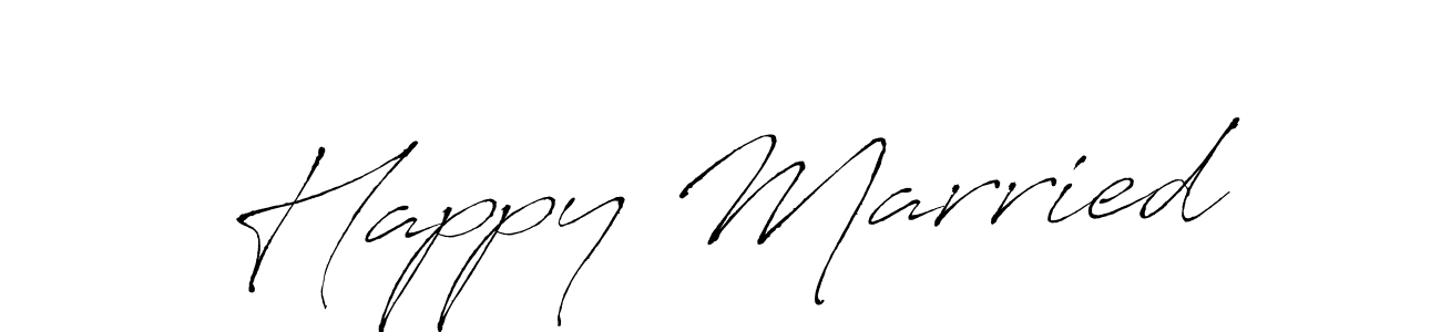 Also we have Happy Married name is the best signature style. Create professional handwritten signature collection using Antro_Vectra autograph style. Happy Married signature style 6 images and pictures png