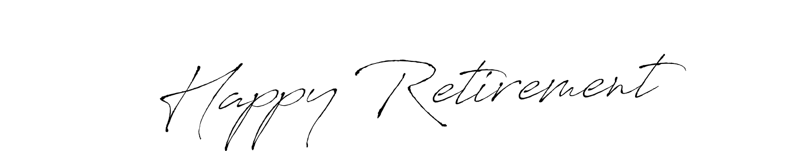 Antro_Vectra is a professional signature style that is perfect for those who want to add a touch of class to their signature. It is also a great choice for those who want to make their signature more unique. Get Happy Retirement name to fancy signature for free. Happy Retirement signature style 6 images and pictures png