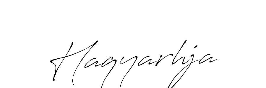Make a beautiful signature design for name Haqyarhja. With this signature (Antro_Vectra) style, you can create a handwritten signature for free. Haqyarhja signature style 6 images and pictures png