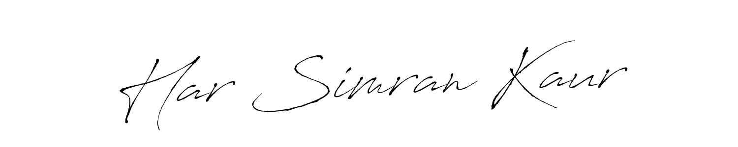 Make a beautiful signature design for name Har Simran Kaur. With this signature (Antro_Vectra) style, you can create a handwritten signature for free. Har Simran Kaur signature style 6 images and pictures png