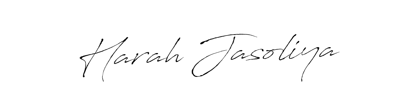 How to make Harah Jasoliya name signature. Use Antro_Vectra style for creating short signs online. This is the latest handwritten sign. Harah Jasoliya signature style 6 images and pictures png