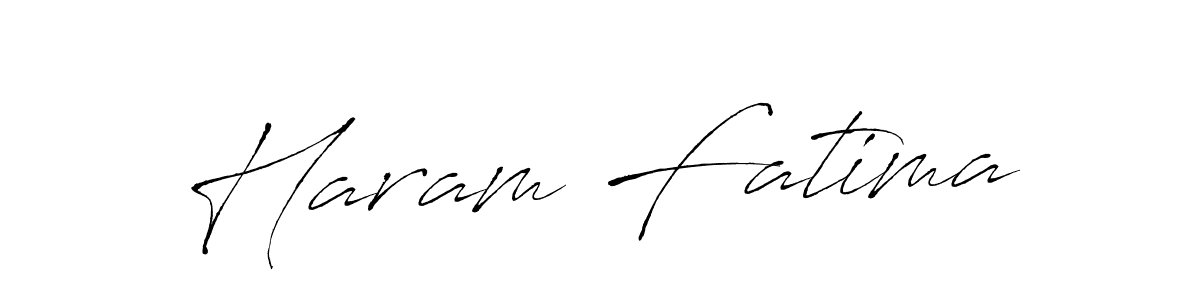 Design your own signature with our free online signature maker. With this signature software, you can create a handwritten (Antro_Vectra) signature for name Haram Fatima. Haram Fatima signature style 6 images and pictures png