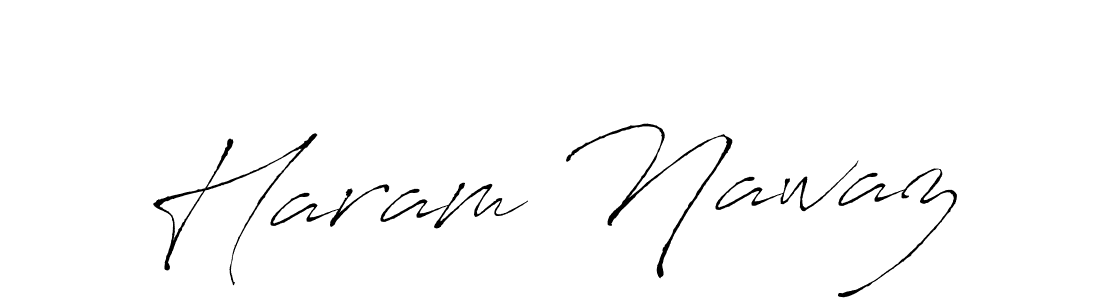 How to make Haram Nawaz signature? Antro_Vectra is a professional autograph style. Create handwritten signature for Haram Nawaz name. Haram Nawaz signature style 6 images and pictures png