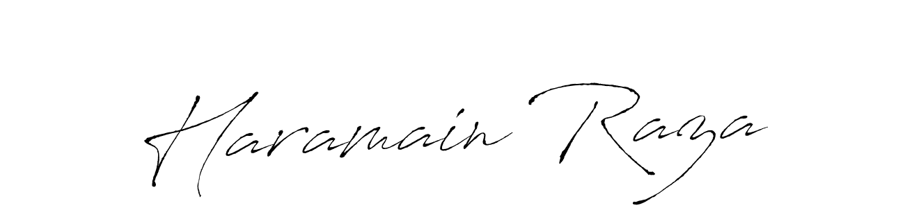 Make a beautiful signature design for name Haramain Raza. With this signature (Antro_Vectra) style, you can create a handwritten signature for free. Haramain Raza signature style 6 images and pictures png