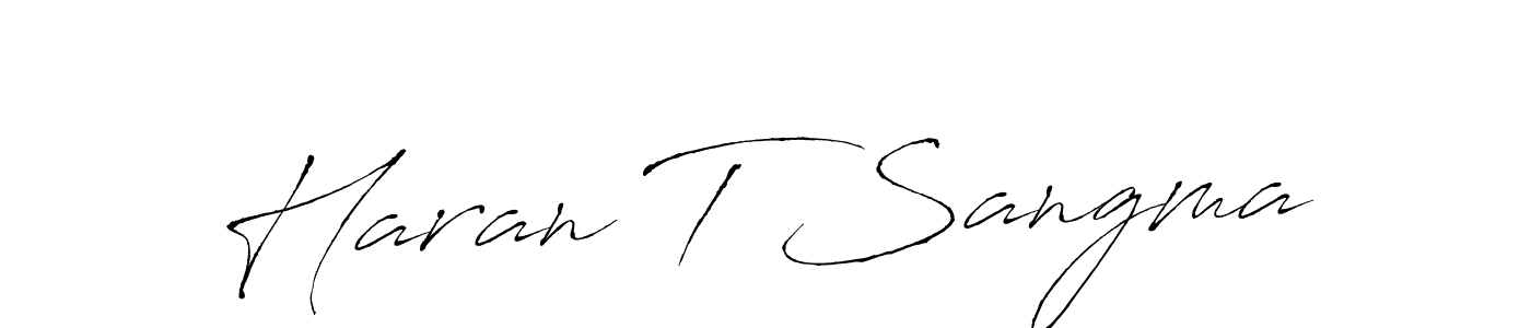 Haran T Sangma stylish signature style. Best Handwritten Sign (Antro_Vectra) for my name. Handwritten Signature Collection Ideas for my name Haran T Sangma. Haran T Sangma signature style 6 images and pictures png