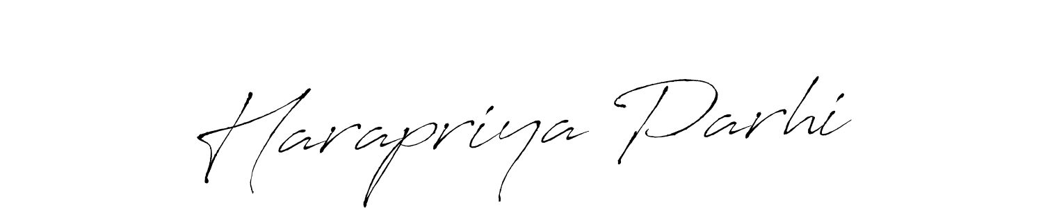 The best way (Antro_Vectra) to make a short signature is to pick only two or three words in your name. The name Harapriya Parhi include a total of six letters. For converting this name. Harapriya Parhi signature style 6 images and pictures png