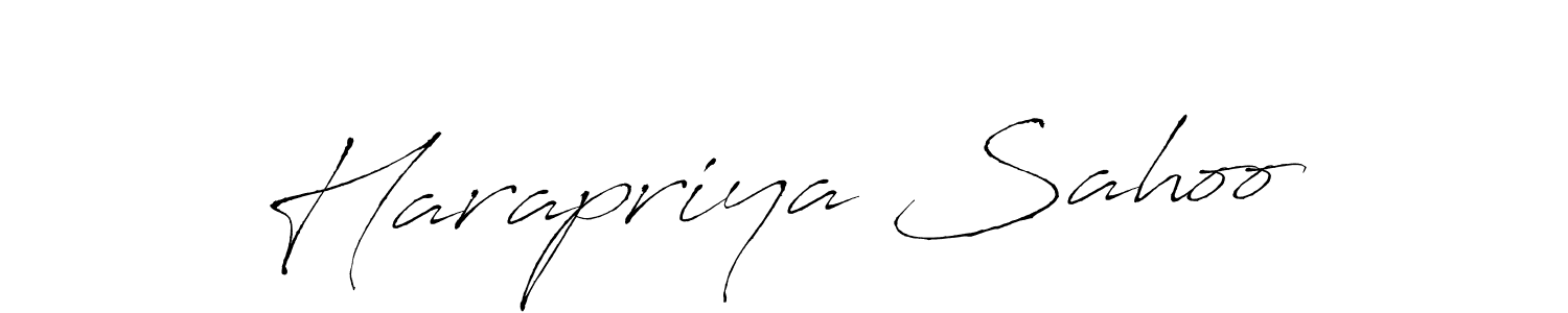 Design your own signature with our free online signature maker. With this signature software, you can create a handwritten (Antro_Vectra) signature for name Harapriya Sahoo. Harapriya Sahoo signature style 6 images and pictures png