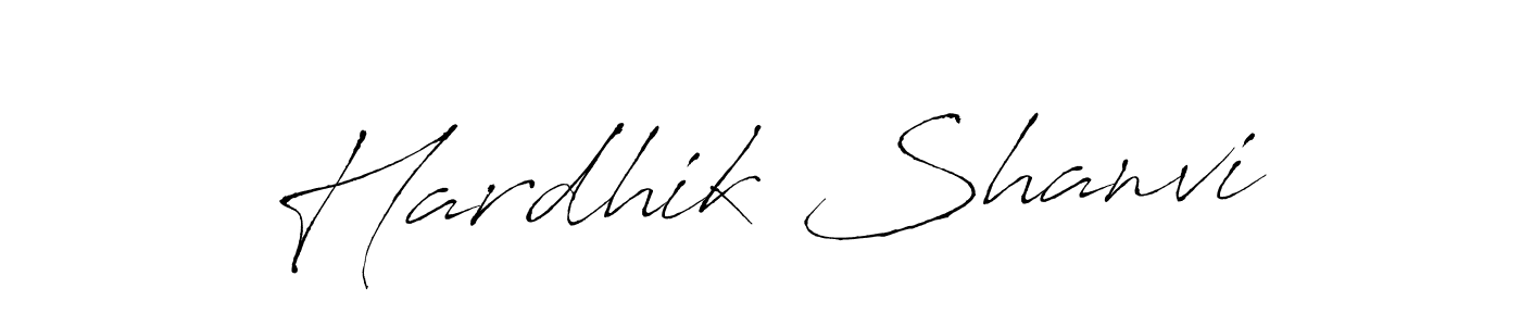How to make Hardhik Shanvi name signature. Use Antro_Vectra style for creating short signs online. This is the latest handwritten sign. Hardhik Shanvi signature style 6 images and pictures png