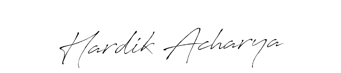 How to make Hardik Acharya name signature. Use Antro_Vectra style for creating short signs online. This is the latest handwritten sign. Hardik Acharya signature style 6 images and pictures png