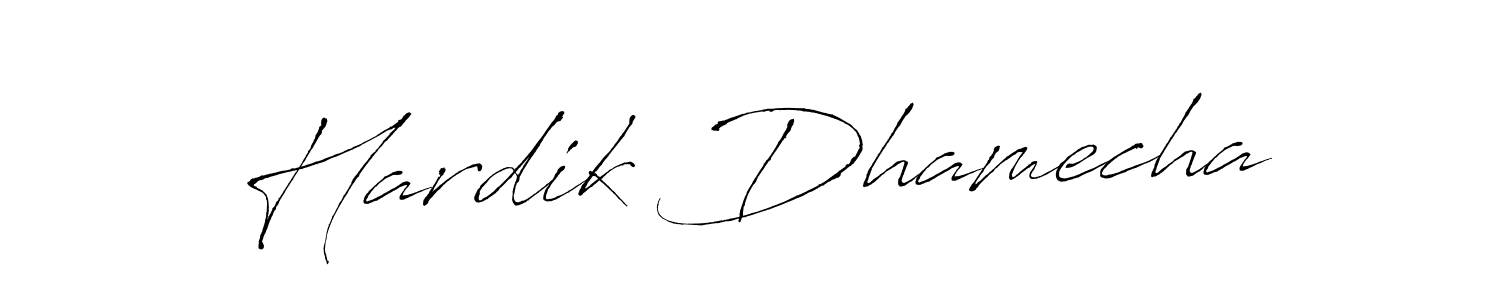 Design your own signature with our free online signature maker. With this signature software, you can create a handwritten (Antro_Vectra) signature for name Hardik Dhamecha. Hardik Dhamecha signature style 6 images and pictures png