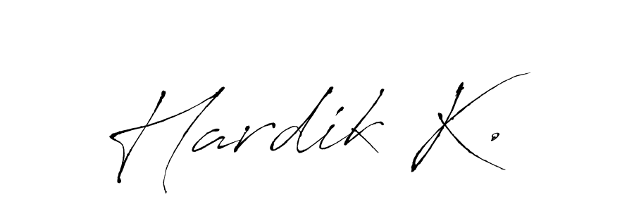 How to make Hardik K. signature? Antro_Vectra is a professional autograph style. Create handwritten signature for Hardik K. name. Hardik K. signature style 6 images and pictures png