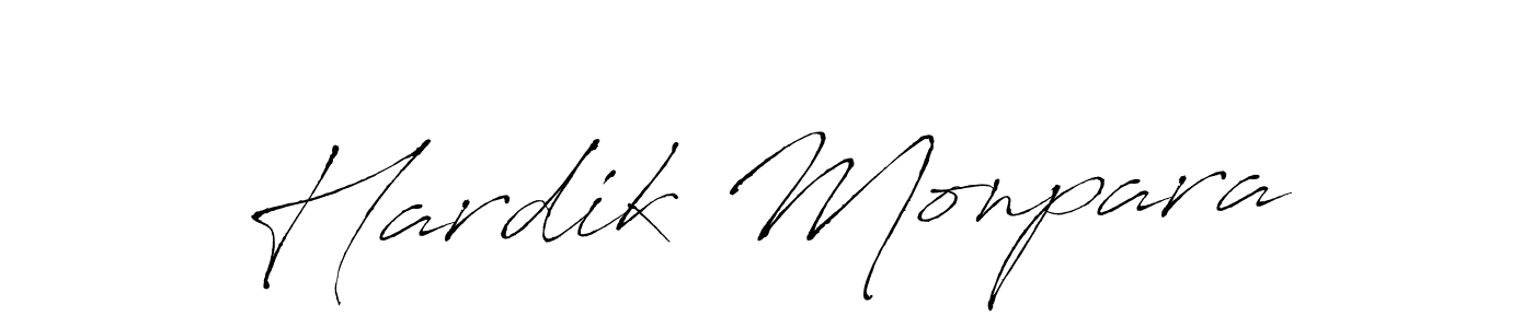 Create a beautiful signature design for name Hardik Monpara. With this signature (Antro_Vectra) fonts, you can make a handwritten signature for free. Hardik Monpara signature style 6 images and pictures png