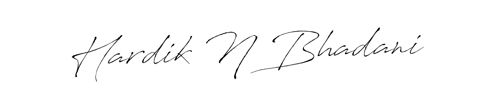 How to make Hardik N Bhadani signature? Antro_Vectra is a professional autograph style. Create handwritten signature for Hardik N Bhadani name. Hardik N Bhadani signature style 6 images and pictures png