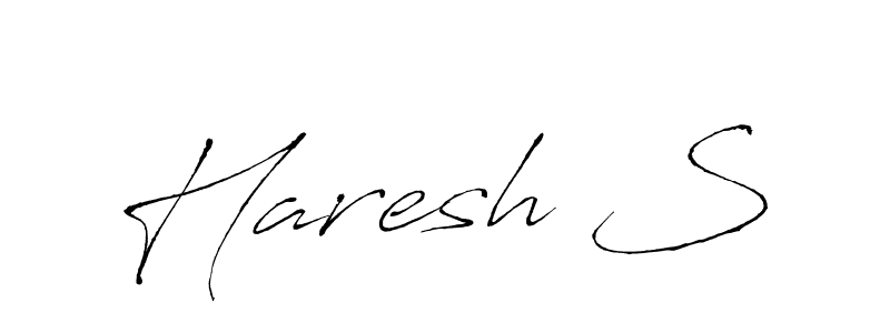 How to make Haresh S name signature. Use Antro_Vectra style for creating short signs online. This is the latest handwritten sign. Haresh S signature style 6 images and pictures png