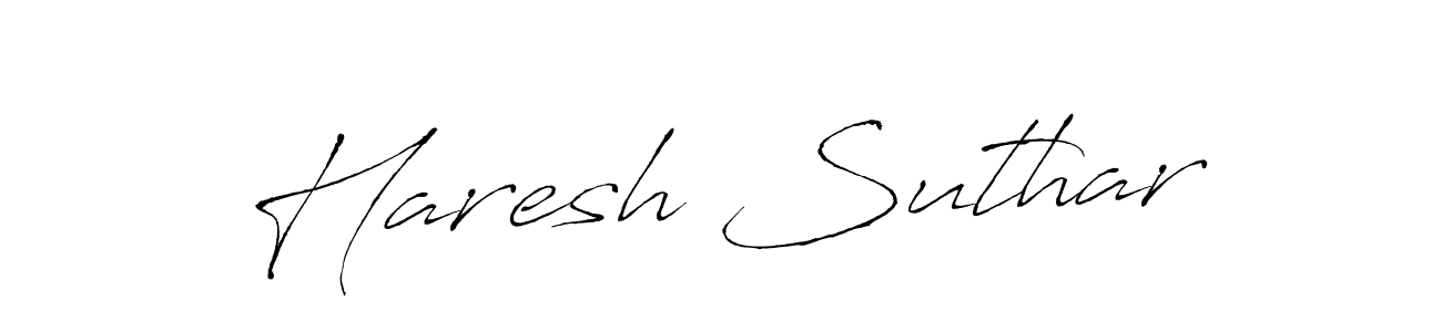 How to make Haresh Suthar name signature. Use Antro_Vectra style for creating short signs online. This is the latest handwritten sign. Haresh Suthar signature style 6 images and pictures png