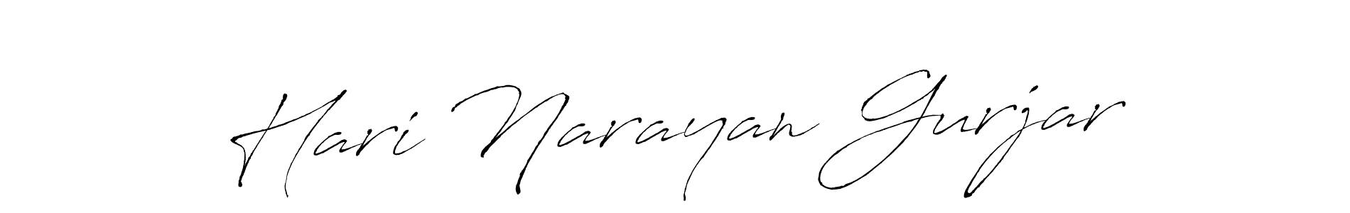 How to make Hari Narayan Gurjar name signature. Use Antro_Vectra style for creating short signs online. This is the latest handwritten sign. Hari Narayan Gurjar signature style 6 images and pictures png