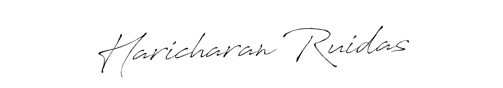 How to make Haricharan Ruidas name signature. Use Antro_Vectra style for creating short signs online. This is the latest handwritten sign. Haricharan Ruidas signature style 6 images and pictures png