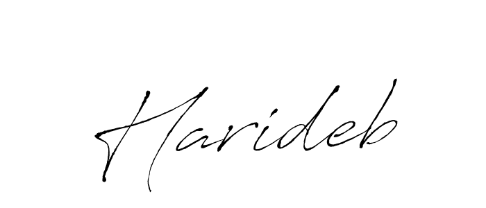 How to make Harideb signature? Antro_Vectra is a professional autograph style. Create handwritten signature for Harideb name. Harideb signature style 6 images and pictures png