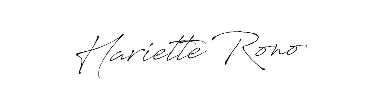 Make a beautiful signature design for name Hariette Rono. With this signature (Antro_Vectra) style, you can create a handwritten signature for free. Hariette Rono signature style 6 images and pictures png