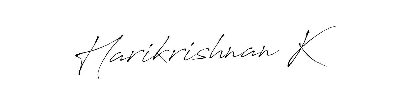 Make a beautiful signature design for name Harikrishnan K. With this signature (Antro_Vectra) style, you can create a handwritten signature for free. Harikrishnan K signature style 6 images and pictures png