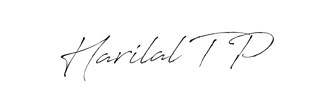 Make a beautiful signature design for name Harilal T P. With this signature (Antro_Vectra) style, you can create a handwritten signature for free. Harilal T P signature style 6 images and pictures png