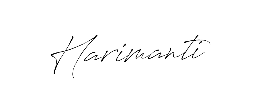 Use a signature maker to create a handwritten signature online. With this signature software, you can design (Antro_Vectra) your own signature for name Harimanti. Harimanti signature style 6 images and pictures png