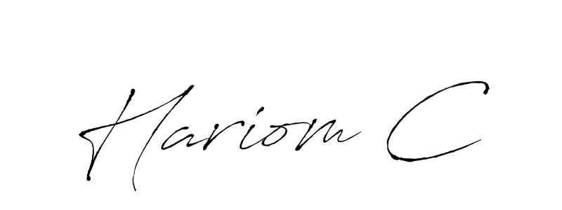 Use a signature maker to create a handwritten signature online. With this signature software, you can design (Antro_Vectra) your own signature for name Hariom C. Hariom C signature style 6 images and pictures png