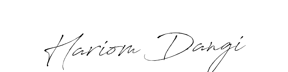 Antro_Vectra is a professional signature style that is perfect for those who want to add a touch of class to their signature. It is also a great choice for those who want to make their signature more unique. Get Hariom Dangi name to fancy signature for free. Hariom Dangi signature style 6 images and pictures png